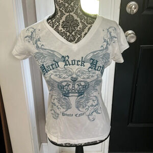 2 Hard rock t-shirts jr. size small and large.